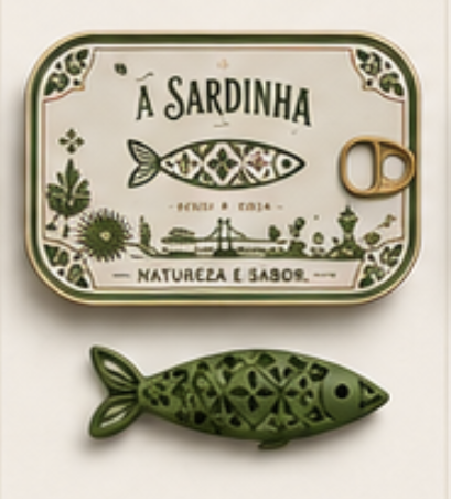 Lata colecionável Sardinha Ouriço e Manjerico
